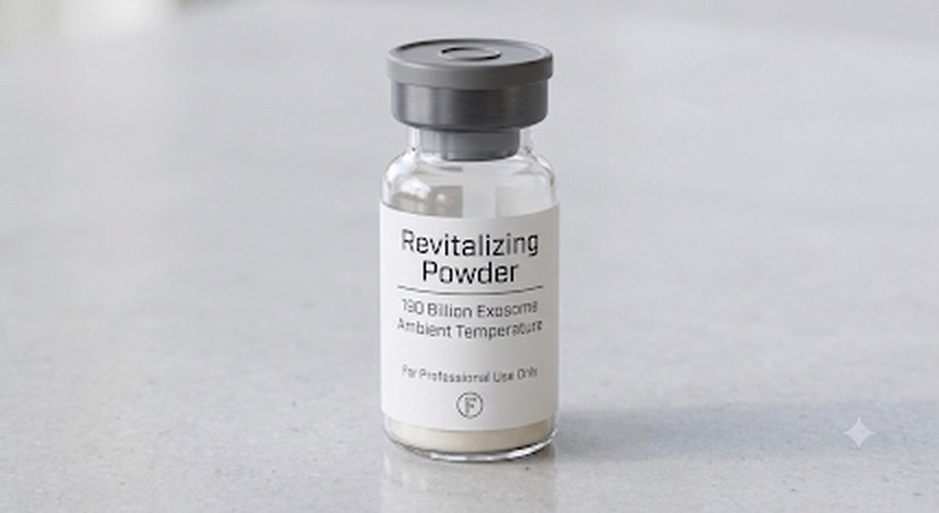 Close-up of the Formula 1900 glass vial with a grey crimped seal.